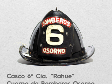 Casco Sexta Compañía "Rahue" Cuerpo de Bomberos de Osorno. Objeto del mes, marzo 2022.