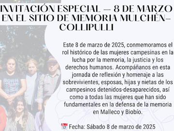 Invitación conmemoración 8 marzo 2025 Invitación conmemoración 8 marzo 2025