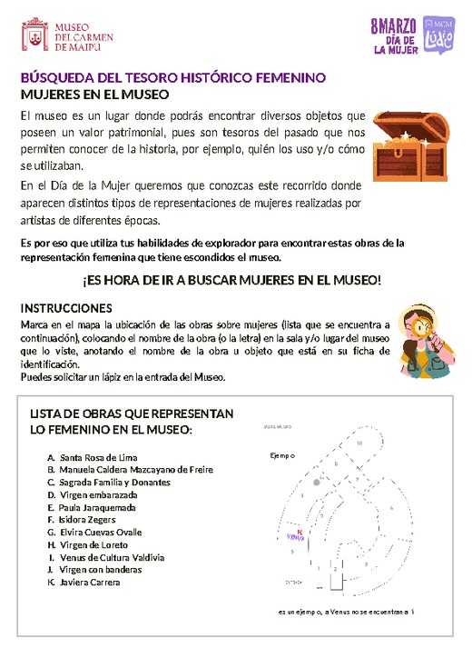 BÚSQUEDA DE TESORO HISTÓRICO FEMENINO EN EL MUSEO BÚSQUEDA DE TESORO HISTÓRICO FEMENINO EN EL MUSEO