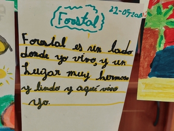 Detalle de uno de los mensajes realizados por los estudiantes de la Escuela Pdte. Eduardo Frei Montalva en el "Tendedero de recados"  dentro de nuestras actividades de la SEA