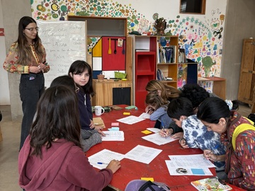 Mapeo del poema: Lectura colectiva del poema "La fuga" de Gabriela Mistral". Impartido por Miyodzi Watanabe.
